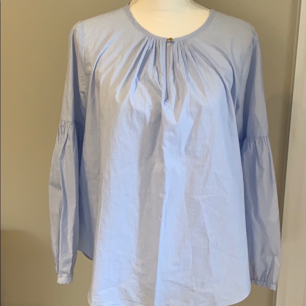 Madewell sz Med blue and white pin stripe blouse